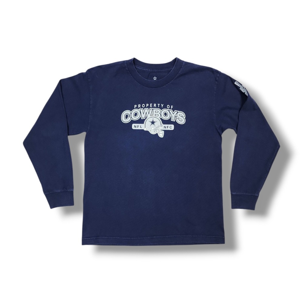 Dallas Cowboys Property Of Cowboys NFL NFC Long Sleeve Navy Blue T-Shirt Youth L